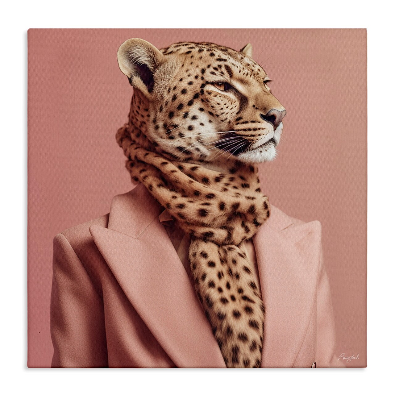 Stupell Industries Fashionable Cheetah Portrait Canvas Wall Art
